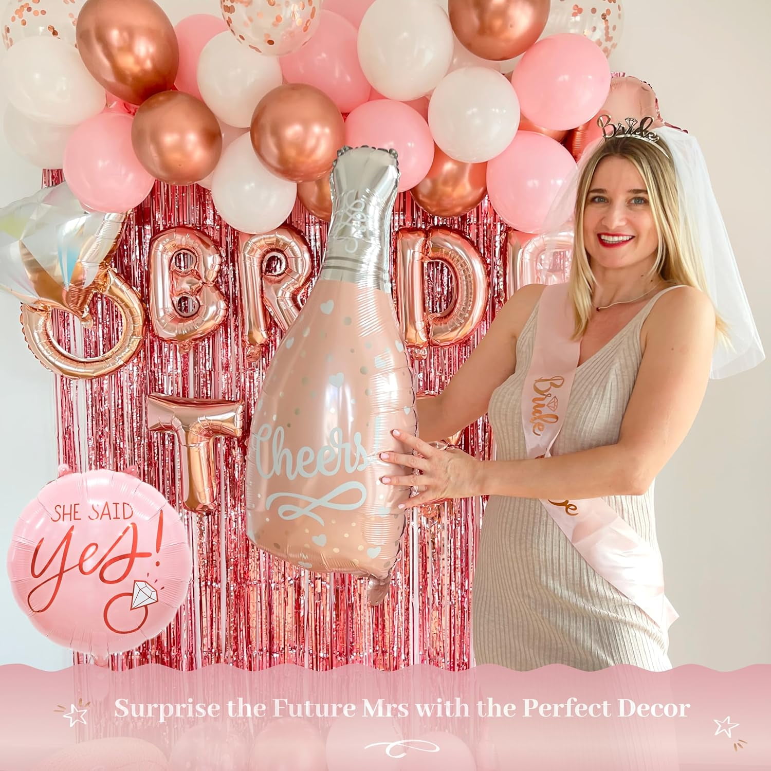 Happy Greetings Bachelorette Party Supplies, Rose Gold Bridal Shower  Decorations, Bride to Be Banner, 92 Pieces - Walmart.com