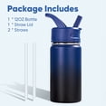 thumbnail image 6 of Daluvenix 12oz Insulated Kids Water Bottle with Straw and Carry Handle, Leak-Proof BPA-Free Stainless Steel Bottle, Gradient Blue, 6 of 10