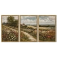 thumbnail image 7 of Drsoum Vintage Countryside Meadow Wildflower Field Wall Prints Classic Retro Farmhouse Landscape Wall Art 16x24in3pcs Natural Framed Rustic Decorations for Kitchen Bedroom, 7 of 7
