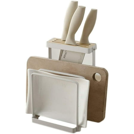 

SAYTAY Knife Block Kitchen Knife Holder Storage Organizer without Knives(White)