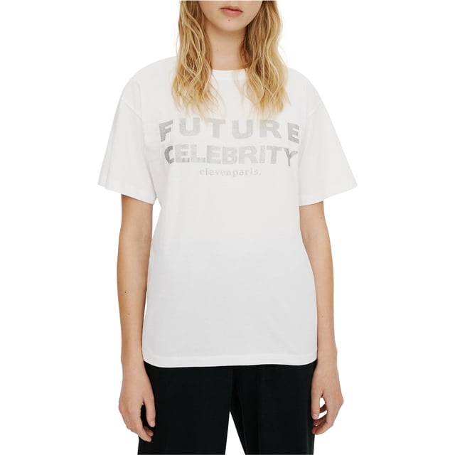 Elevenparis Womens Future Celebrity Graphic T-Shirt whitesilver L