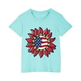 thumbnail image 2 of BRGZLK American Flag Sunflower Shirts For Toddler Kids Fashion American Flag Print Cotton T-Shirt Boys Girls Cute Round Neck Short Sleeve Top Blue 3-4 Years, 2 of 6