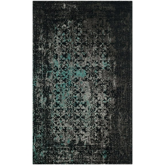 SAFAVIEH Classic Vintage Patricia Oriental Overdyed Area Rug, Navy/Teal, 5' x 8'