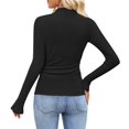 thumbnail image 2 of JPH Ribbed Tops for Women Long Sleeve Shirts Fall Casual Slim Mock Neck Knit Tshirts, 2 of 4