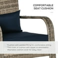 thumbnail image 5 of Outsunny Patio Wicker Adirondack Chair, Outdoor All-Weather Rattan Fire Pit Chair w/ Soft Cushions, Tall Curved Backrest and Comfortable Armrests for Deck or Garden, Dark Blue, 5 of 9