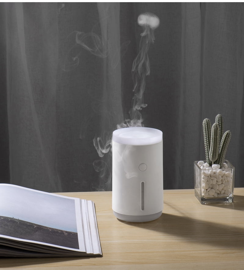 Mini Humidifier, USB Power Supply, Suitable for Study Room, Bedroom, Baby Room, Office, Car, Air Humidifier, Can Be Used for Facial Moisturizing (White)