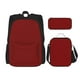 thumbnail image 1 of Disketp Maroon Mochila Estampada de Gran Capacidad con Lonchera y Estuche, Set de 3 Piezas para Estudiantes, 1 of 7