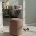 thumbnail image 6 of Aria Home Plush Boucle Tray Top Storage Ottoman, Modern Accent Seating & Organizer, Brown, 6 of 9
