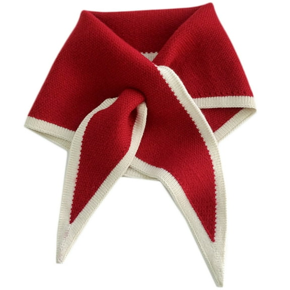 Wool Collar Scarf Women Triangular Scarfs For Women Autumn Winter Wool-like Knitted Simple Women Sweet Korean