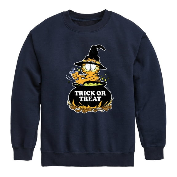 Garfield - Trick Or Treat - Toddler And Youth Crewneck Fleece Sweatshirt