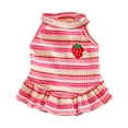 thumbnail image 2 of Vêtements pour Animaux de Compagnie Chiens et Chats Robe Rayée Fraise Été Polyester Doux Confortable Intérieur Extérieur, 2 of 6