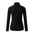 thumbnail image 5 of Rovga Women Sweater Tight Fitting High Elastic Solid Color Long Sleeve Turtleneck Cotton Tops Trendy Streetwear, 5 of 5