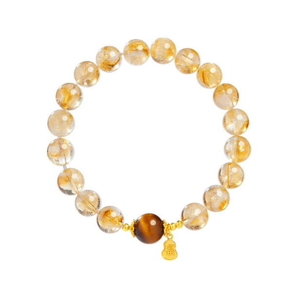 Pulsera de plata de ley S925 con colgante de calabaza con cristal amarillo