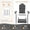 thumbnail image 4 of Dycanpo 15.6'' Kids Adirondack Chair, Toddler Outdoor Patio Chair for Backyard, HDPS - Gray, 4 of 8