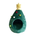 thumbnail image 3 of Nido para gatos semicerrado, cama cálida para perros, forma de árbol de Navidad, suministros para mascotas, tienda de campaña suave y cómoda para masc M, 3 of 8
