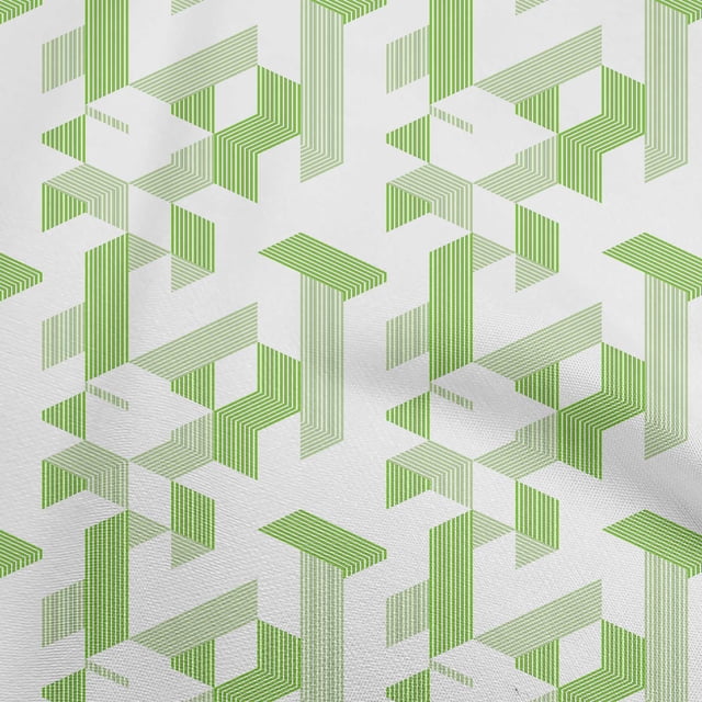 oneOone Cotton Poplin Green Fabric Moire Craft Projects Decor Fabric Printed By The Yard 56 Inch Wide