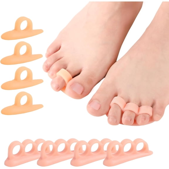 Welnove Hammertoe Corrector Gel Toe Straighteners, 8 Pcs Toe Support Pads Cushion, Realign Bent, Crooked, Curled, Claw, Hammer Toes