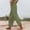 Army Green, variant on Women's Casual Linen-Blend Drawstring Elastic Waist Wide Leg Pants for Everyday Wear
