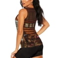 thumbnail image 4 of Picia Log Cabin Inside Pattern Women's Workout Tank Top,Breathable Activewear,Slim Fit Athletic Top,Versatile Workout Moisture-wicking top-Small, 4 of 9