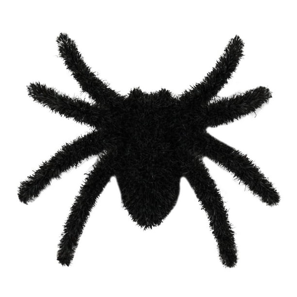 Simulación de araña de Halloween con pelusa, simulación de horror, con cardos, falsas arañas, decoración de bar