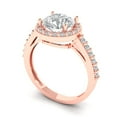 thumbnail image 2 of Clara Pucci 14K Rose Gold Solid Gold Clear Halo Anniversary Ring for Women - 1.86 cttw Round Cut, 2 of 8