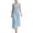 Blue, variant on Women's Elegant Sleeveless Stand Collar Button Down Midi Dress for Casual Summer Blue L