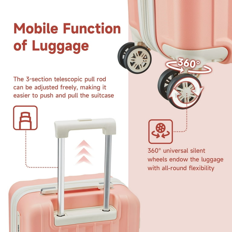 imiomo Luggage Set Expandable Luggage Hard Carry-on Luggage USB Port Cup  Holder TSA Lock Suitcase 