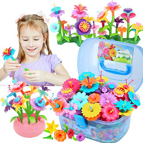 6 Year Old Boy Girls Birthday Gifts Build A Garden Arts and Crafts Play Set ZEESEAN 148 Pieces Flower Garden Building Toys for 3 5 4 