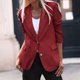 thumbnail image 1 of Blazer informal de negocios para mujer, chaqueta de trabajo de manga larga con abertura frontal y hombreras, moda de otoño 2024, 1 of 9