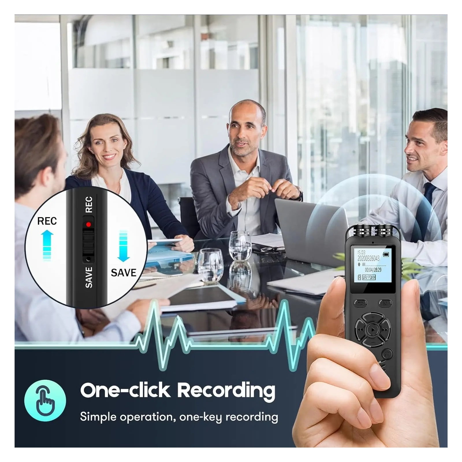 Digital Voice Recorder 64GB Voice Recorder with Playback and Voice Activated Recorders Dictaphone ,Powerful Feature