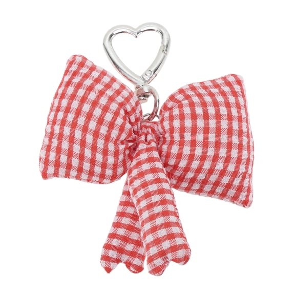 Unique Bargains 1 Pc Handbag Charm Plaid Bow Handbag Accessories Red