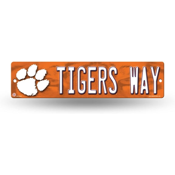 Rico Industries Clemson 16-Inch Plastic Street Sign Décor