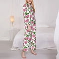 thumbnail image 3 of Honeii Rose Flowers print Women's Pajama Sets Long Sleeve Button Down Sleepwear Nightwear Soft Pjs Lounge Sets-X-Large, 3 of 7