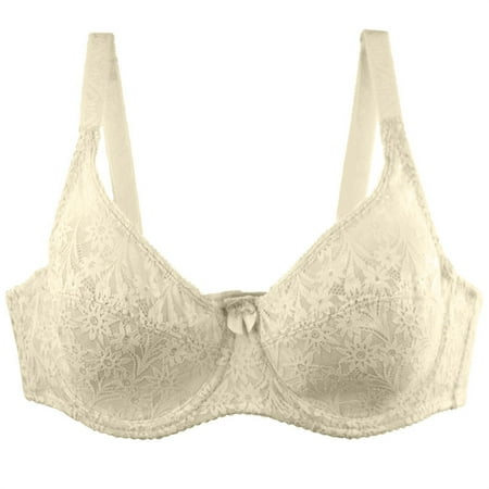 DondPO Bras for Women Plus Size Bras Bralette Crop Top Underwear Strapless Lace Lingerie Wireless Bra Seamless Bras Beige 90E Clearance