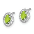 thumbnail image 2 of Primal Gold 14 Karat White Gold Diamond and Cabochon Peridot Earrings, 2 of 4