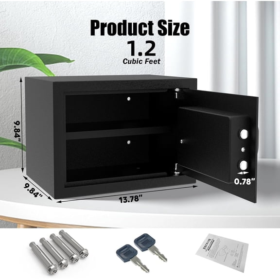 1.2 Cu.ft. Fireproof Safe with Electronic Keypad and Removable Shelf