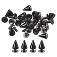 thumbnail image 1 of Unique Bargains 100 Ensembles de Clous Conique 7x10mm Clous et Vis Rivet Arrière Noir, 1 of 5