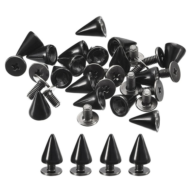 Unique Bargains 100 Ensembles de Clous Conique 7x10mm Clous et Vis Rivet Arrière Noir