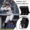 thumbnail image 4 of JASGOOD Baseball Belt and Socks Combo Set 3 Pairs of Softball Socks and 1 Pack Elastic Belt for Youth and Adult, 4 of 10