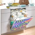 thumbnail image 2 of Yayeee Magnetic Dishwasher Cover for The Front Decoration Home Kitchen Machine Sticker Protector, Green Wavy Pattern, 2 of 6