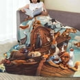 thumbnail image 6 of Salouo Animal Filled Noahs Ark Print Bed Blankets,Flannel Blanket Comfortable Air Conditioning Blanket Lightweight Blanket for Sofa Bed Travel & Couch -50"x40", 6 of 8