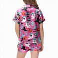 thumbnail image 4 of KPOPLK Girls Halloween Sleepwear Set 2-13Y 2Pcs Pumpkin Print Short Sleeve Button Down Shirt with Shorts Jammies,Size 8-9 Years, 4 of 5