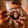 thumbnail image 4 of LYINGF Christmas 3D Rug - Santa and Gnome Quilted Round Mat with Optical Illusion, Decorative Area Rug for Living Room, Holiday Decor Featuring Skeleton and Dog Pattern, 4 of 4