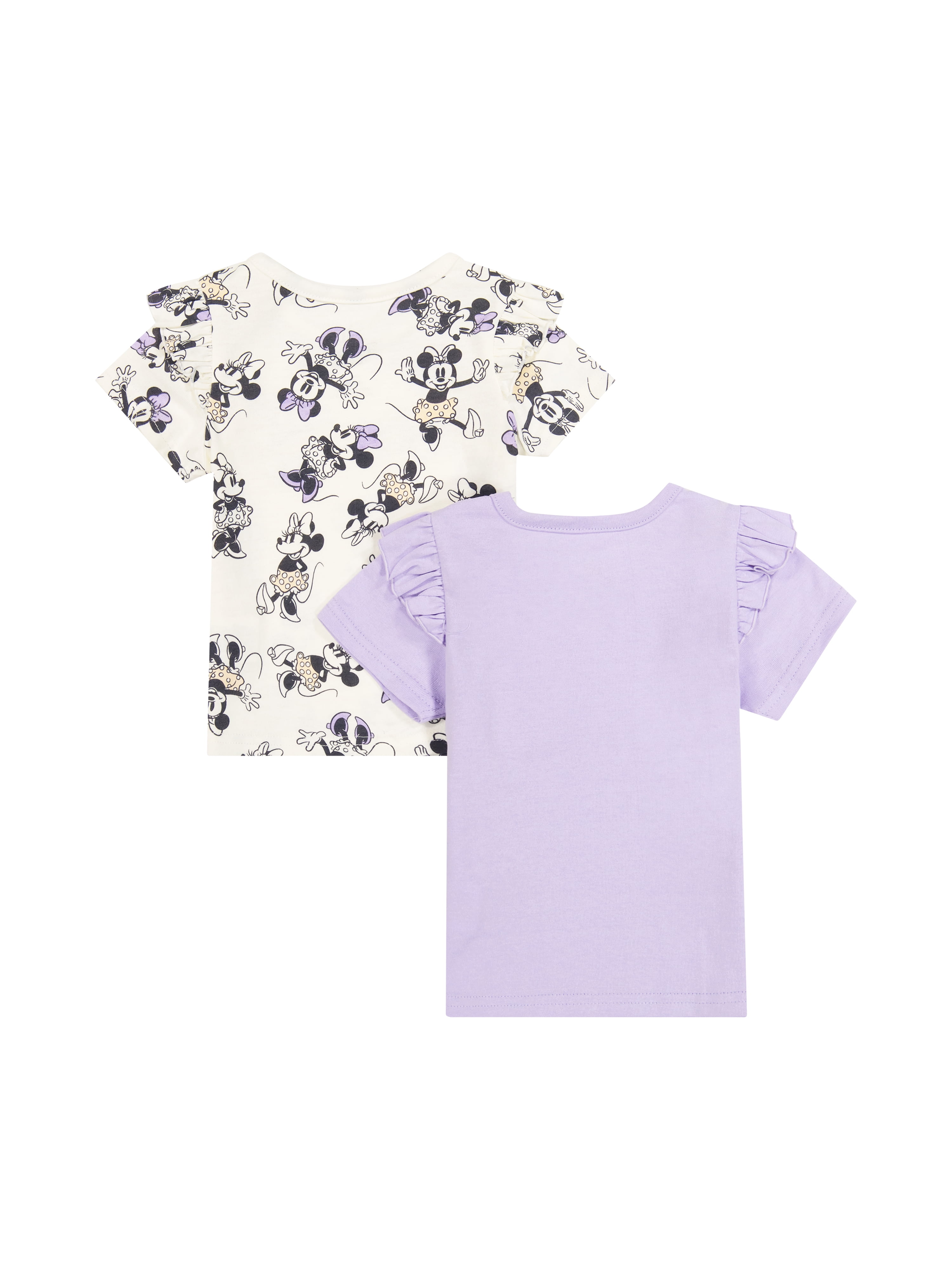 Minnie Mouse Baby Girl 2 Pack Short Sleeve Tee Shirts, Sizes 0/3 Months-24 Months