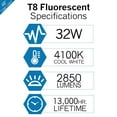 thumbnail image 2 of Luxrite F32T8/841 32W 48" T8 Fluorescent Tube Light Bulb, 4100K Cool White, 2850 Lumens, G13 Bi-Pin Base, 4 Pack, 2 of 4