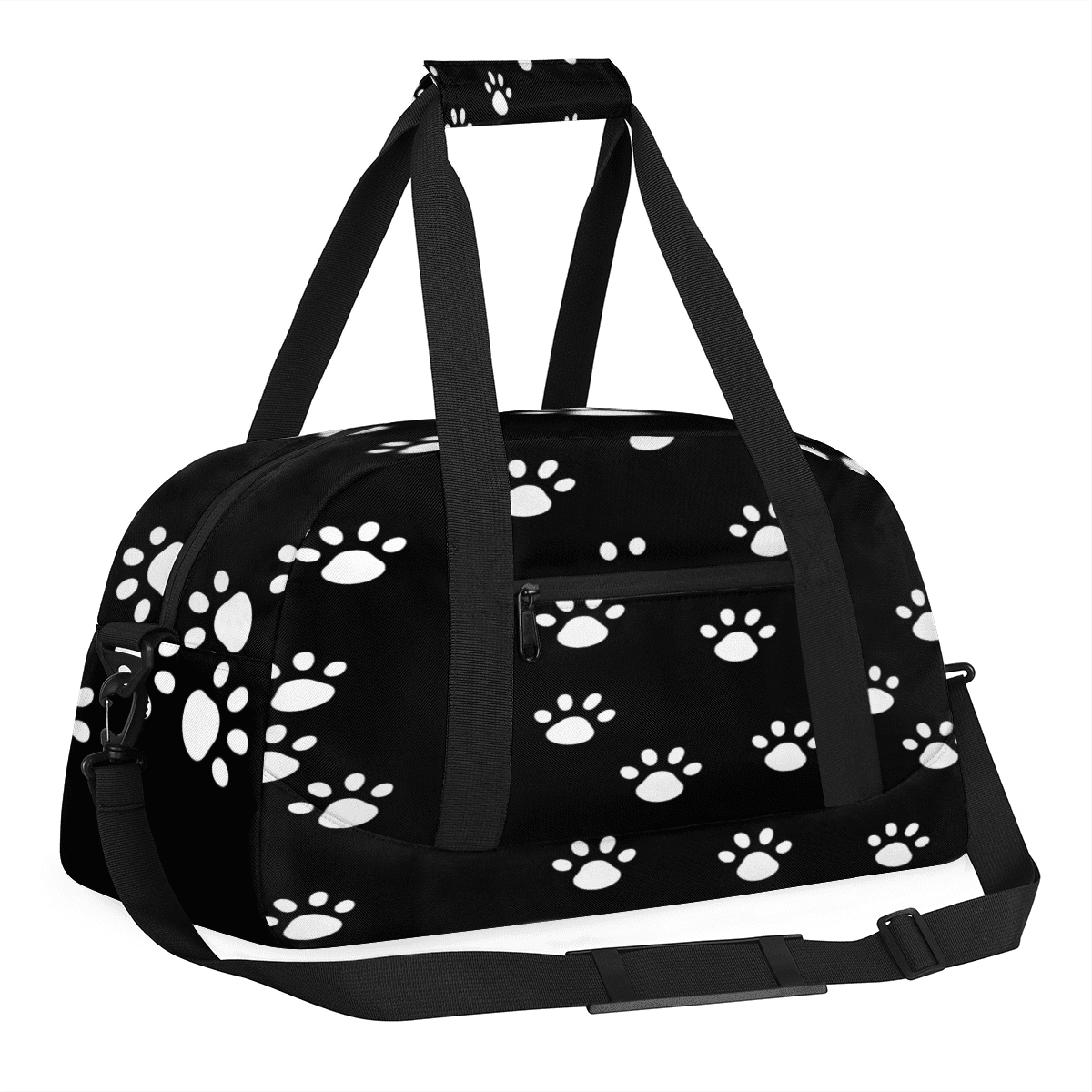 Herdesigns Dog Paws Print Sports Duffle Bag for Women & Men, Paws Print Gym Bag Dance Bag Overnight Bag Carry On Weekender Travel Bag