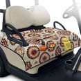thumbnail image 2 of COEQINE Golf Cart Seat Cushion Cover, Portable Design Folds with Handle, Universal Fit 51.2x30.3", Quilted Comfort Padding with 4 Pockets, for 2/4 Person Seats, Bohemian Flower, 2 of 8