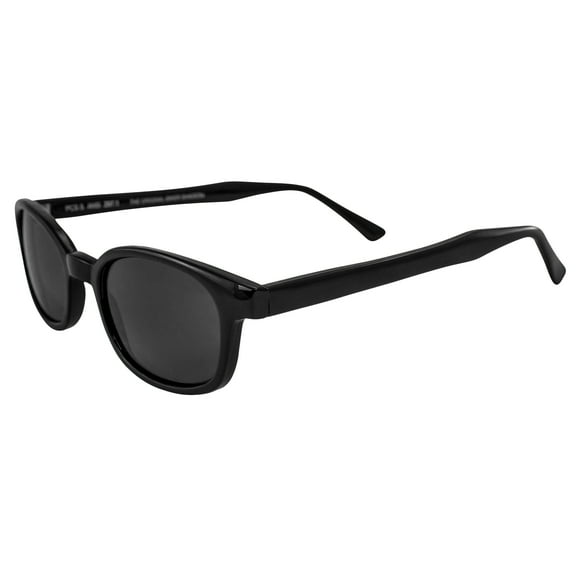 Pacific Coast Sunglasses X-KD's Classic Biker Sunglasses Black Frames & Smoke Lens