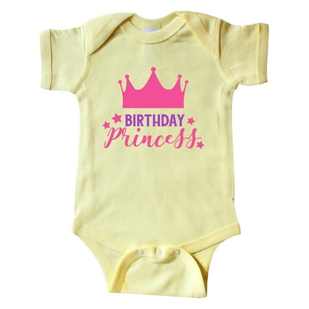 

Inktastic Birthday Princess Crown Stars - Pink Purple Gift Baby Girl Bodysuit