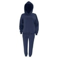 thumbnail image 4 of YUGYXL 2 Piece Y2K Sweatsuits for Women Thin Fleece Outfits Fashion Hoodie Sweatshirt Match Straight Leg Sweatpants Jogger Tracksuit Set Gift for Wife Navy,M, 4 of 6